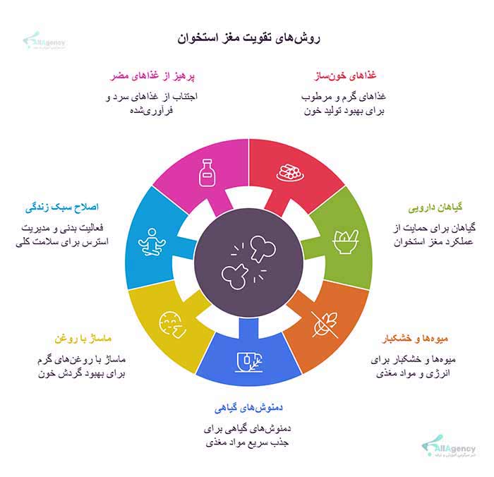  اینفوگرافیک 7 روش برتر برای تقویت مغز استخوان در طب سنتی 