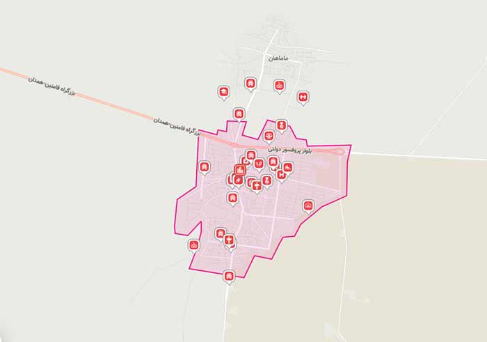 موقعیت مکانی شهر فامنین