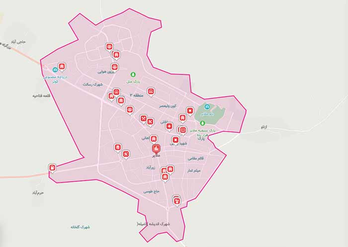 موقعیت مکانی شهر ملایر