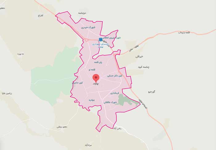 موقعیت مکانی شهر نهاوند